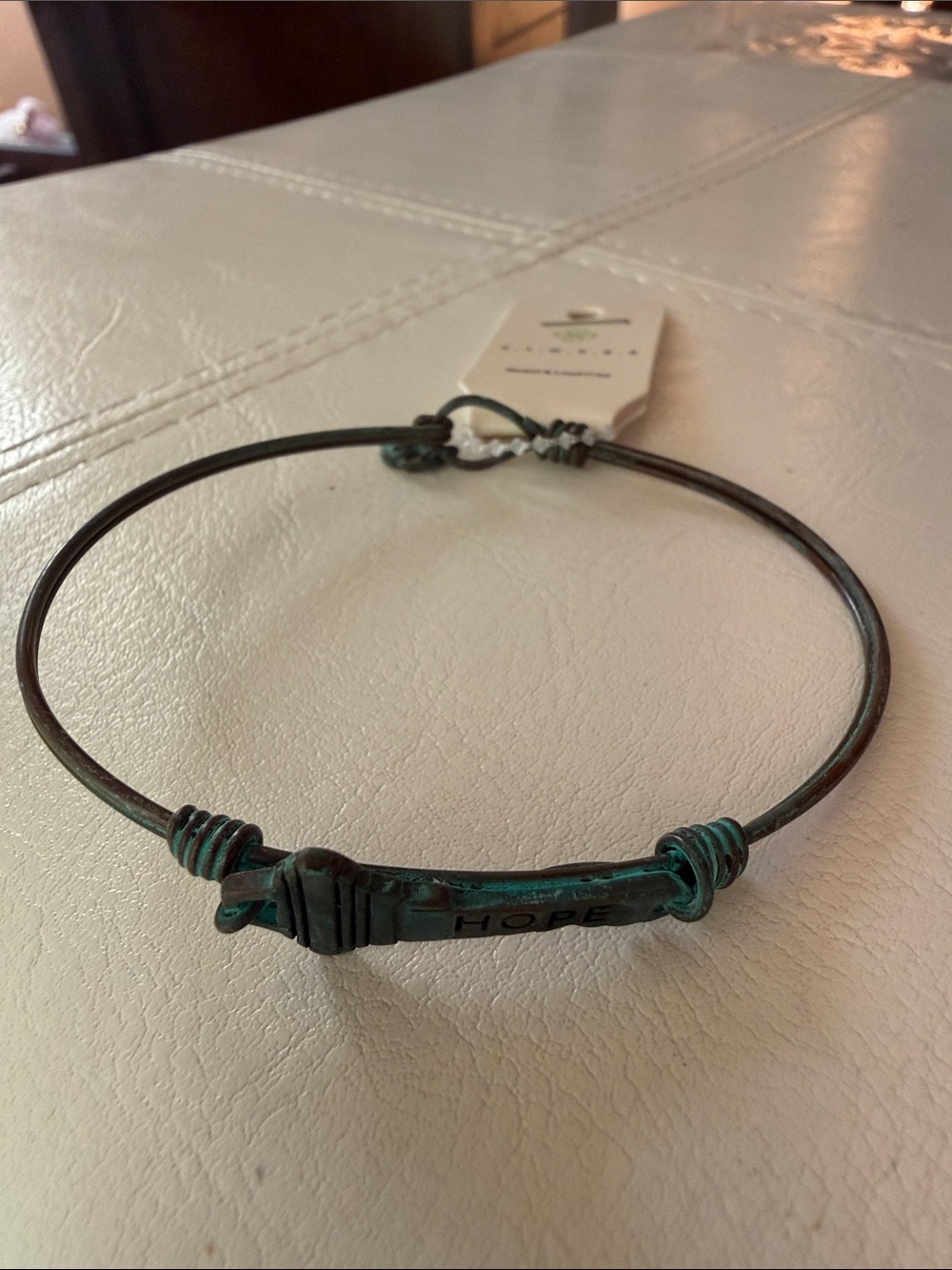 Hope Patina Wire Bracelet - Women's Inspirational Jewelry